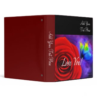 Red Rose Butterfly Painting - Multi binder