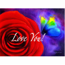 Red Rose Butterfly Painting - Multi photo sculptures