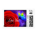 Red Rose Butterfly Painting - Multi Postage Stamp