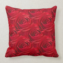 Red Rose Center Wallpaper Pattern pillows