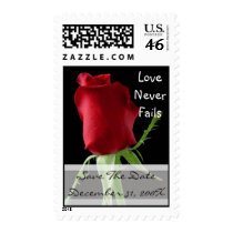 Red Rose Christian Wedding Save the Date postage