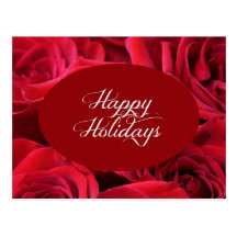 Red Rose Christmas Photo Post Card