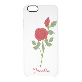 Red Rose Clear iPhone 6 Case