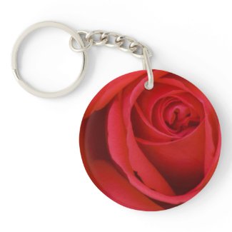 Red Rose Close-up Acrylic Keychain