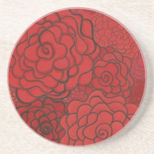 red rose coaster
