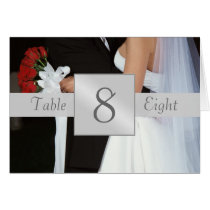 Red Rose Couple Table Number Folded Card