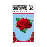 Red Rose custom postage (Med) postage