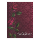 Red Rose Damask Bridal Shower Invitations