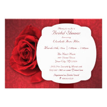 Red Rose Damask Bridal Shower Invitations