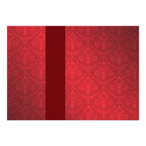 Red Rose Damask Bridal Shower Invitations