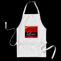 Red Rose Dog Cat Painting Art - Multi aprons