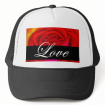 Red Rose Dog Cat Painting Art - Multi Hat