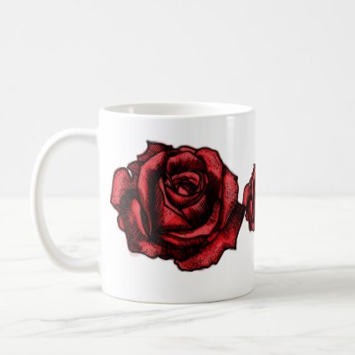 red rose drawing. Red Rose Drawing Mug by