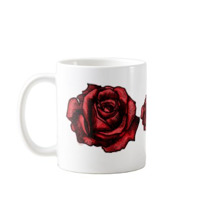 Red Rose Drawing Mug by flower garden Give your loved one some red roses