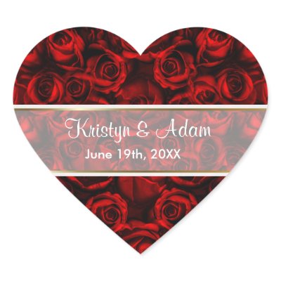 Red Rose Elegance - Customize Heart Sticker