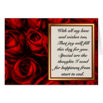 Red Rose Elegance - Customize inside text. cards