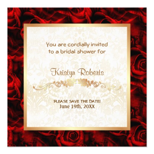 Red Rose Elegance - Shower Custom Announcements