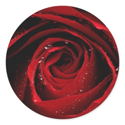 Red Rose Envelope Seal Stickers