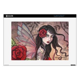 Red Rose Fairy Fantasy Art Laptop Skin musicskins_skin