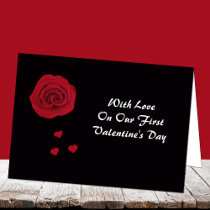 Red Rose First Valentines Day Card by KathyHenis Red Rose First Valentines Day Card