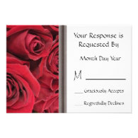 Red Rose Floral RSVP Card Custom Invitation
