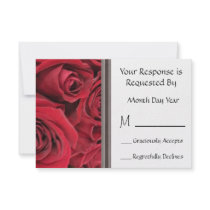 Red Rose Floral RSVP Card Custom Invitation