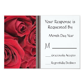 Red Rose Floral RSVP Card 3.5