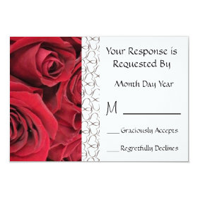 Red Rose Floral RSVP Card 3.5
