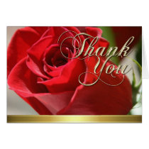 Red Rose Floral Thank You Card