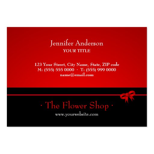 Red Rose Florist business card (back side)