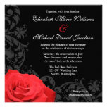 Red Rose Flourish Wedding Announcements