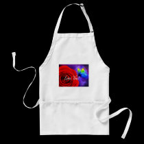Red Rose Flower Butterfly Painting - Multi aprons