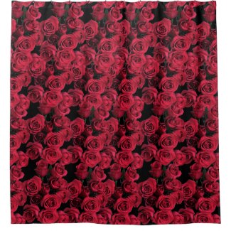Red Rose Flower Garden Floral Shower Curtain