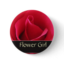 Red rose flower girl pin buttons by perfectpostage Red rose flower girl pin buttons