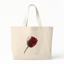 Red Rose Flower on White Tote Bags