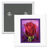 Red Rose Flower Painting - Multi buttons