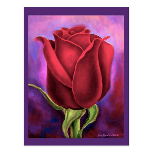 Red Rose Flower Painting - Multi Post Cards