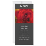 red rose flower rack card template