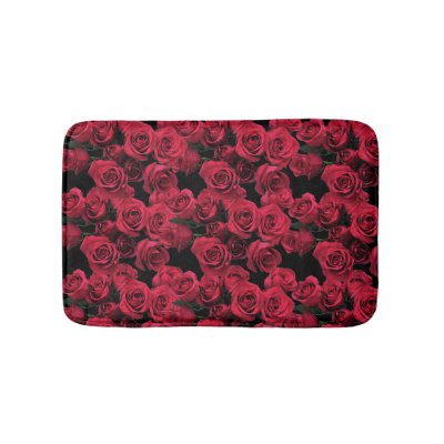 Red Rose Flowers Bath Mats