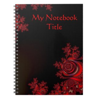 Red Rose Fractal Collection Notebooks