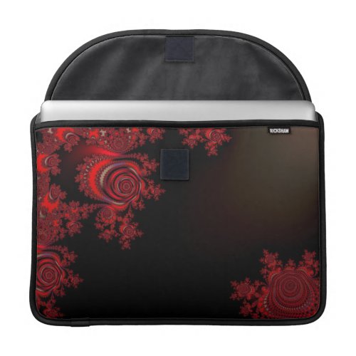 Red Rose Fractal Collection Sleeve For MacBooks