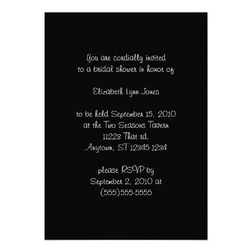 Red Rose Glow Gothic Bridal Shower Invitation