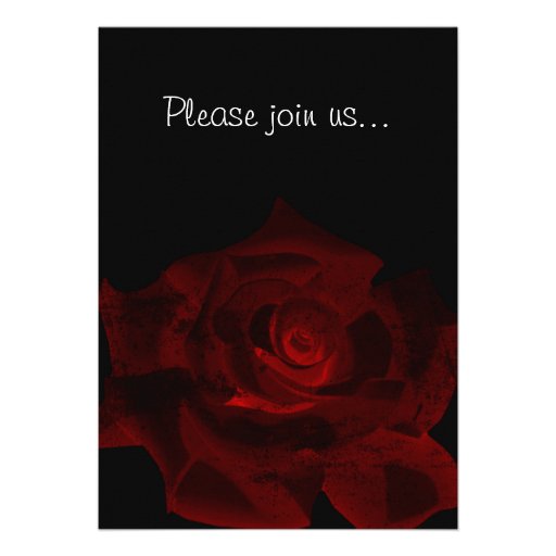 Red Rose Glow Gothic Bridal Shower Invitation