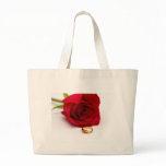 Red Rose &amp; Gold Diamond Ring Canvas Bag