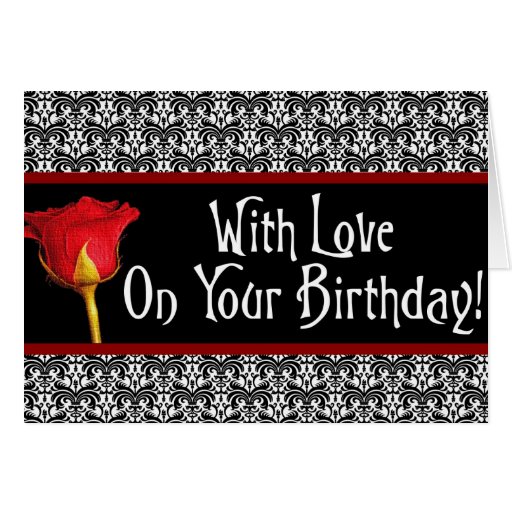 red rose gothic birthday card