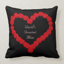 Red Rose Heart Mom pillows