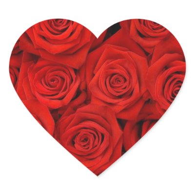 RED ROSE HEART STICKERS AND ENVELOPE SEALS