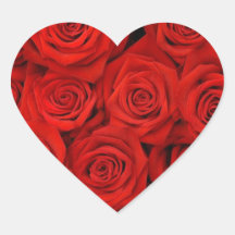 RED ROSE HEART STICKERS AND ENVELOPE SEALS