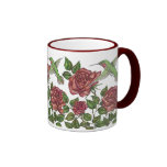 Red Rose & Hummingbird Coffee Mug