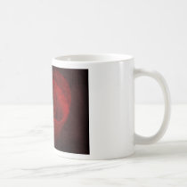 Red rose in a heart with a textured layer mugs